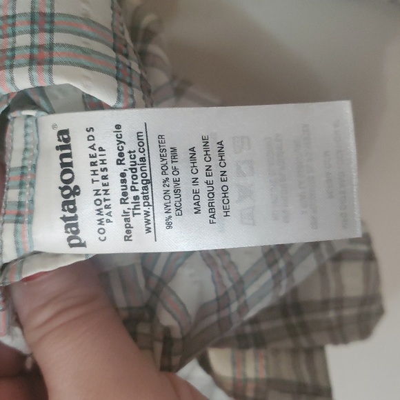 Patagonia Plaid Snap Closure Nylon Longsleeve Dress Shirt Size Large Textured - Picture 5 of 12